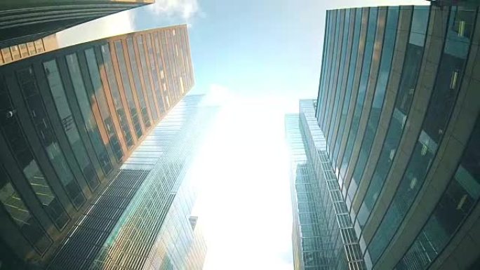 银行区摩天大楼和建筑物。