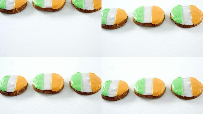 圣帕特里克的爱尔兰国旗奶油饼干