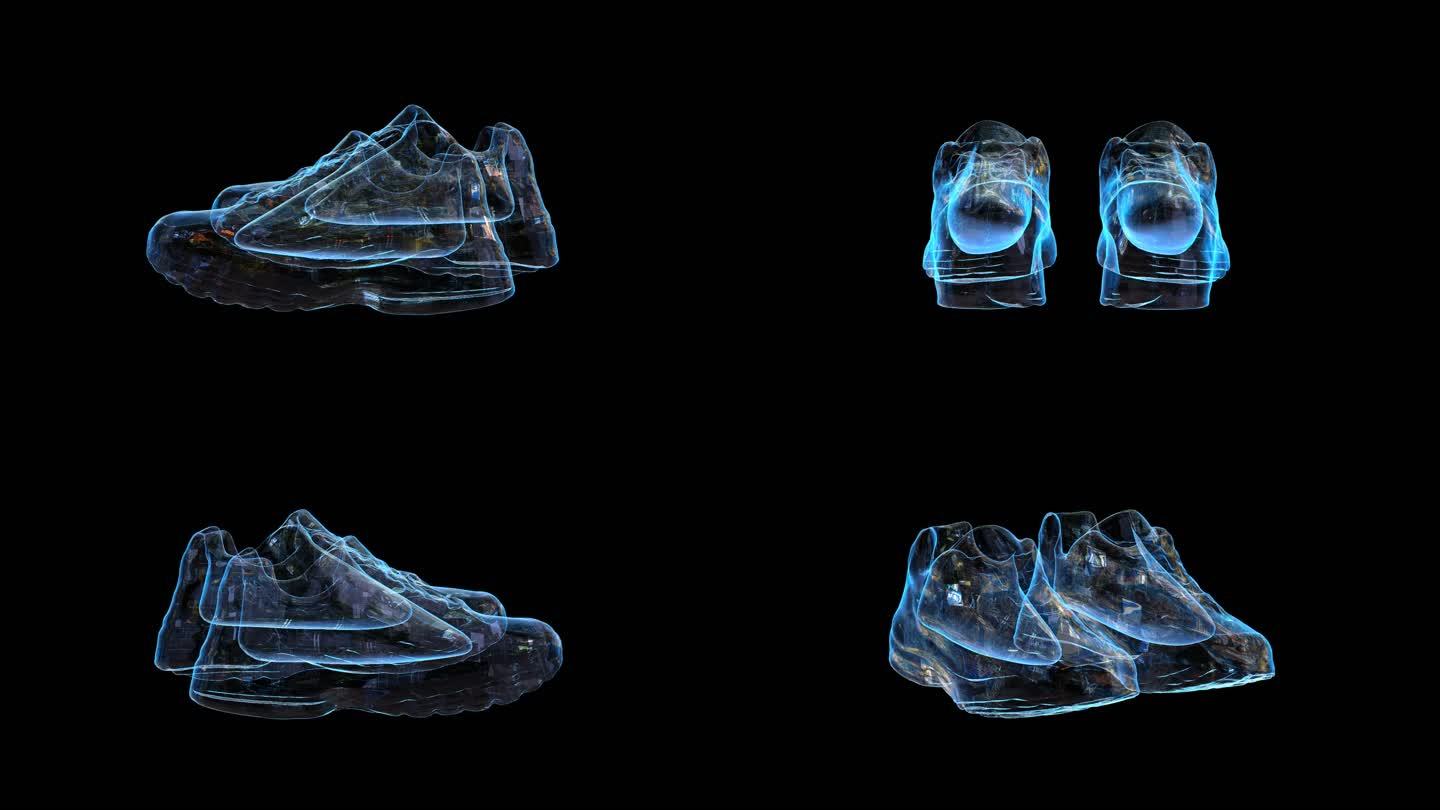 新百伦运动鞋科技全息通道素材