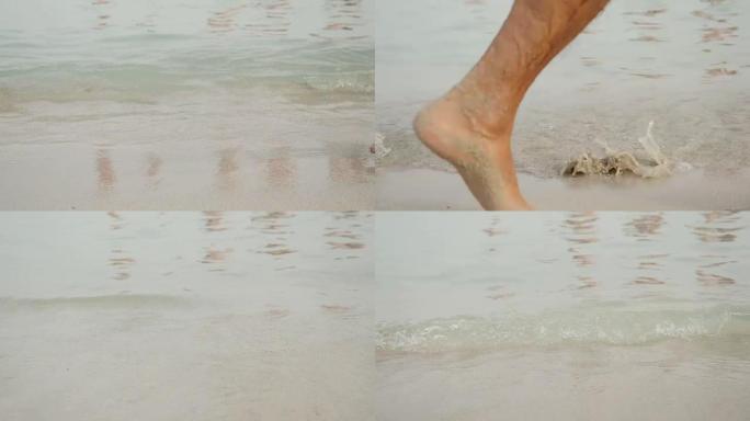 沙子上的脚印。
