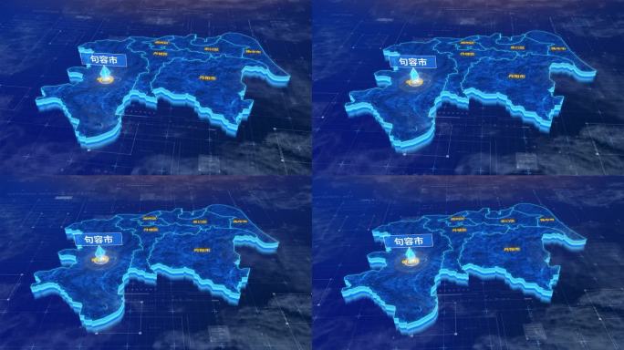 镇江市句容市蓝色三维科技区位地图