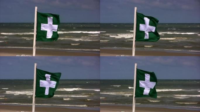 绿十字旗、泳滩紧急救援服务