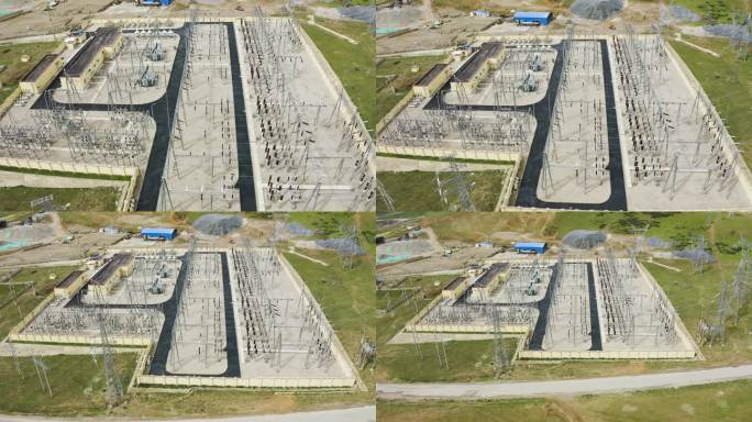 特高压电 供电所 供电设备 变电站航拍