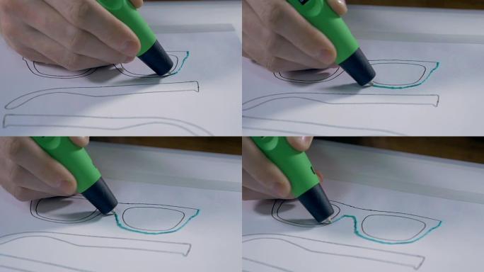 创新生产技术。3D笔用塑料制作真正的眼镜