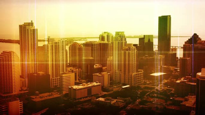 城市环境鸟瞰都市特色建筑高楼林立