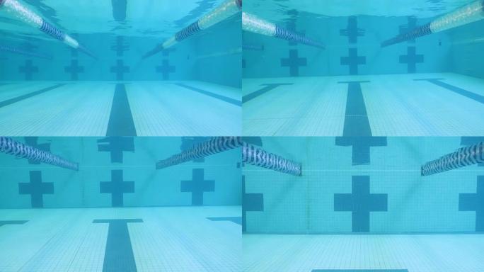空游泳池的水下镜头