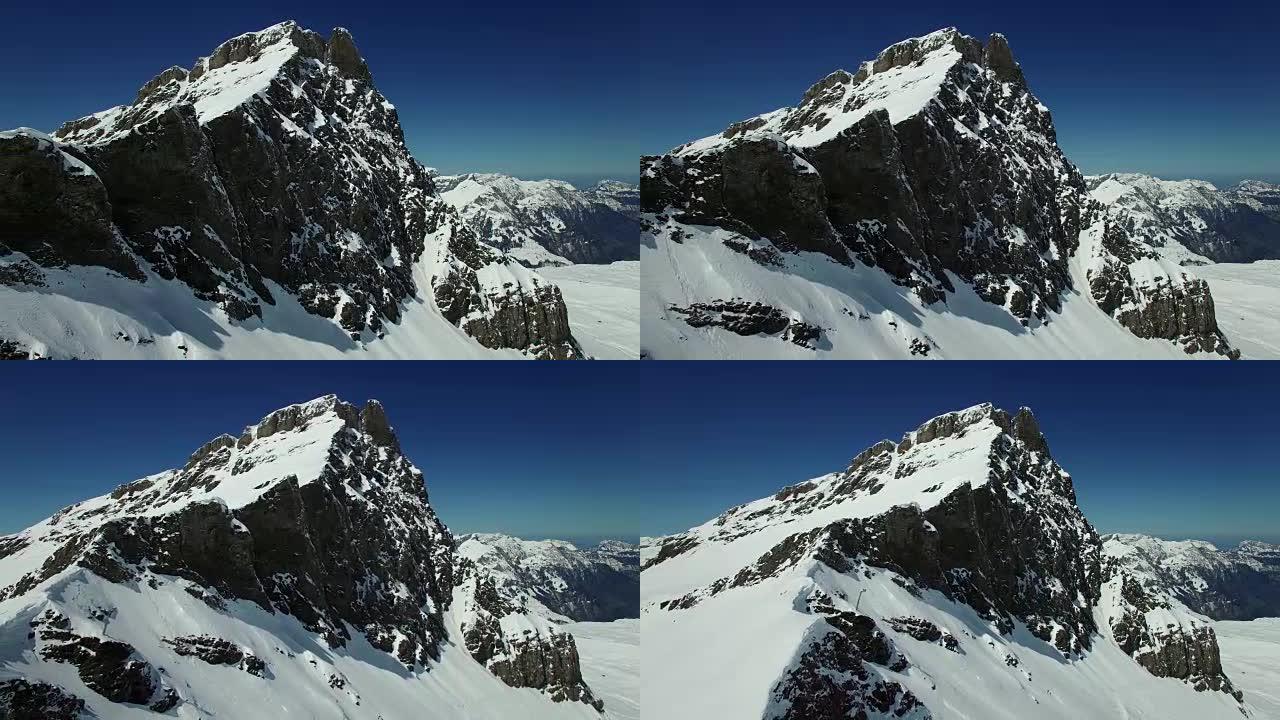 Aerial view of winter resort landscape for winter 