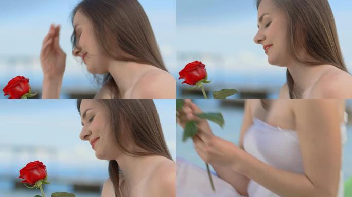 高清: 红玫瑰深情女人