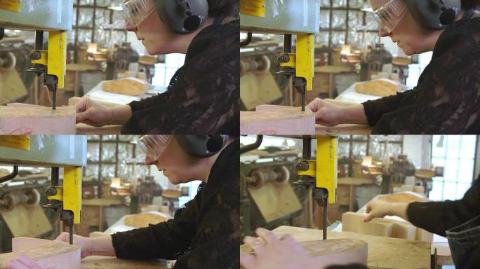 定制鞋匠使用拼图切割木制鞋架