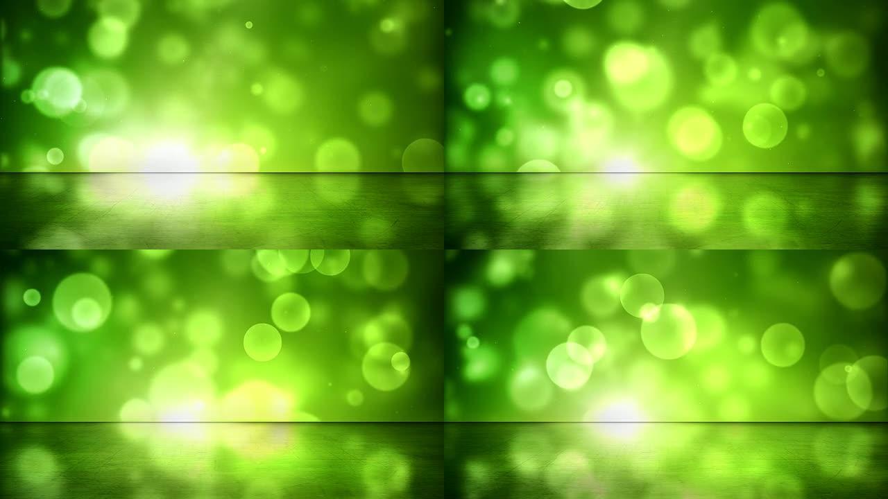 反光地板背景环-绿色颗粒（HD）
