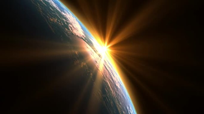 阳光照耀着地球。循环。