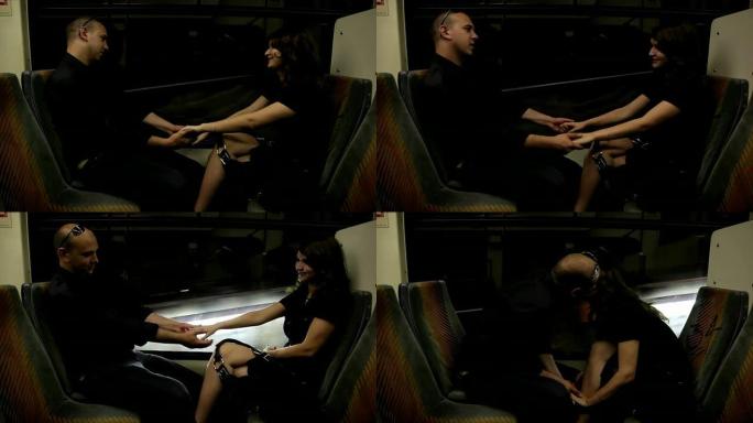 情侣在火车上接吻情侣在火车上接吻