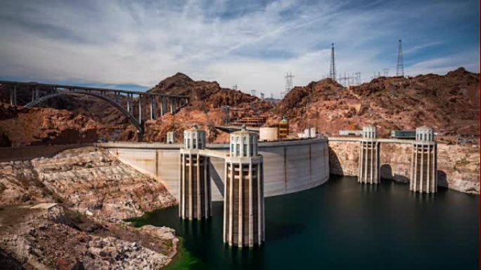 时间流逝: 美国内华达州胡佛水坝水力发电公司