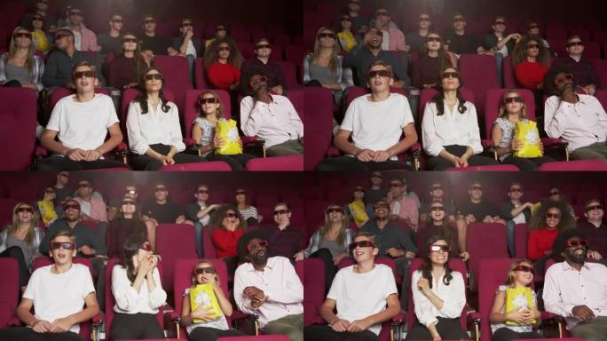 电影院中的观众观看R3D拍摄的3D恐怖电影