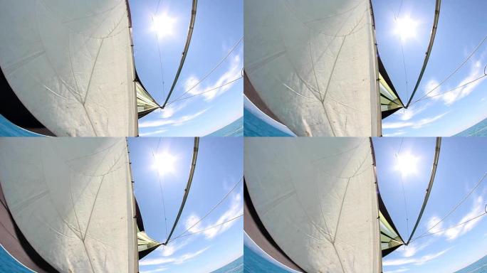 帆和太阳船帆桅杆航海