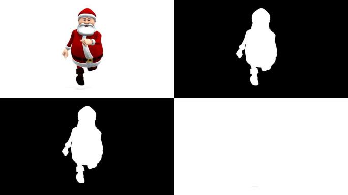 圣诞老人跑步-前视图