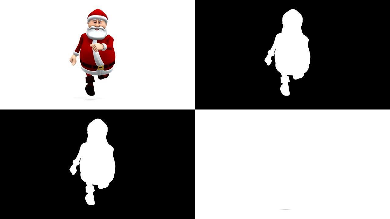 圣诞老人跑步-前视图