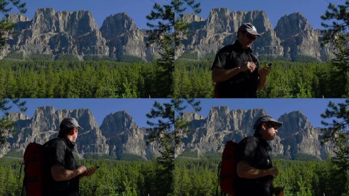 在落基山脉徒步旅行