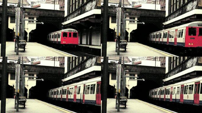 （HD1080i）旧明信片效果：火车抵达