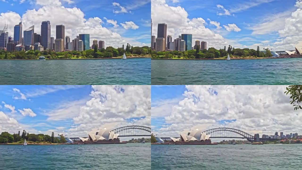 悉尼中心与悉尼海港大桥的平移视频
