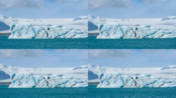 背景为冰盖的冰山