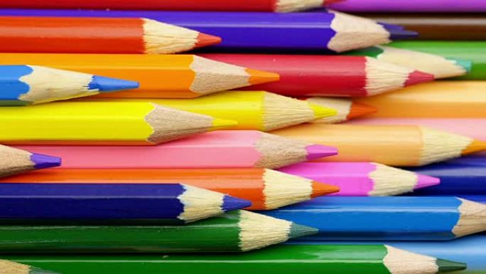 彩色铅笔。特写。