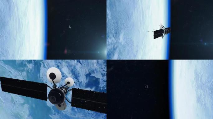 间谍卫星绕地球运行。