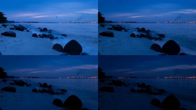 黄昏时分的普格尔海滩
