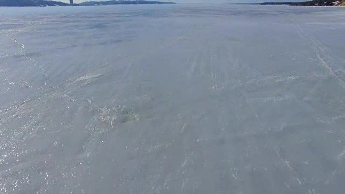 4K.河上的冰。空中。