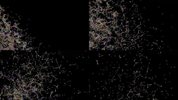 粒子的多色多边形网络