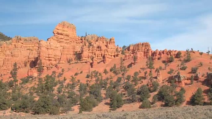 阳光明媚的布莱斯峡谷国家公园美丽的红色岩石柱hoodoo地层