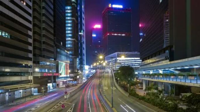 4k延时 (4096x2160): 香港市区高速公路交通的延时。