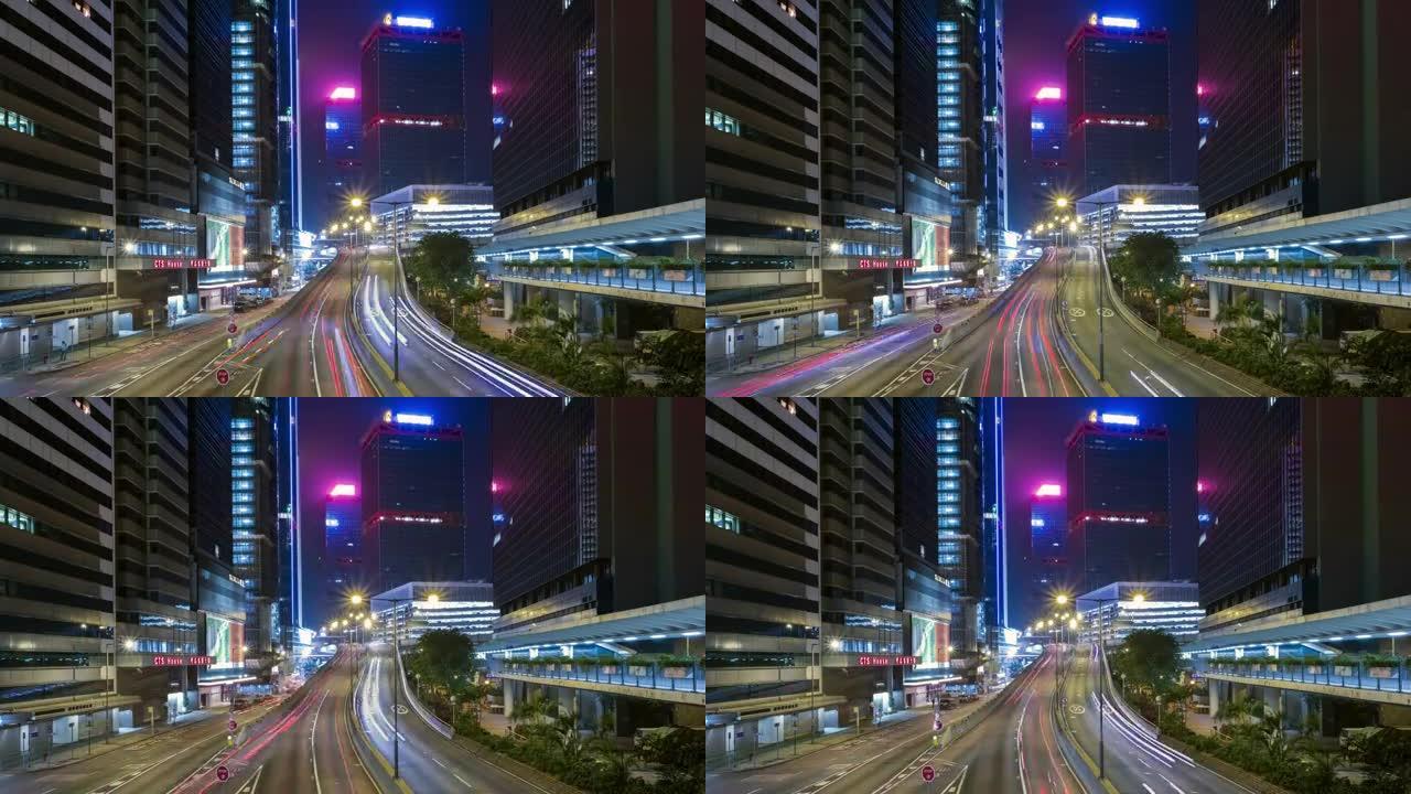 4k延时 (4096x2160): 香港市区高速公路交通的延时。