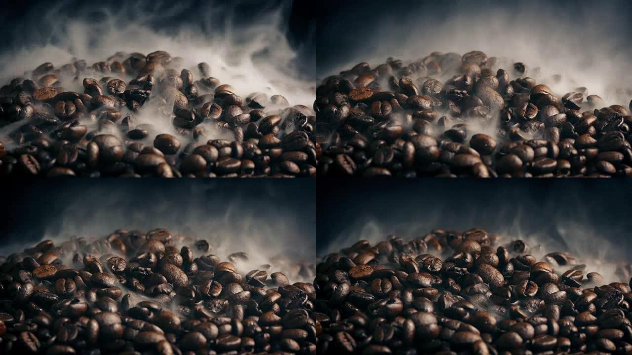 一堆咖啡豆烘烤