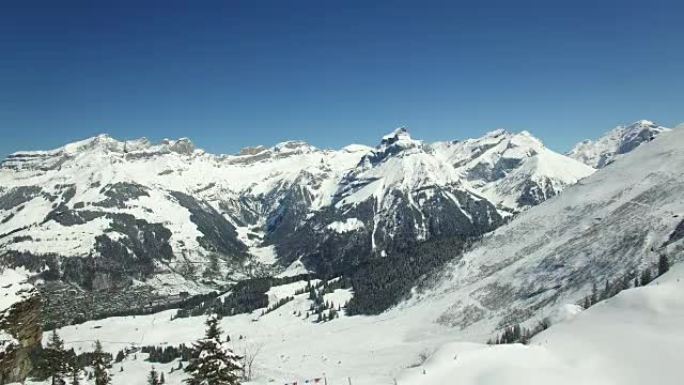 Aerial view of winter resort landscape for winter 