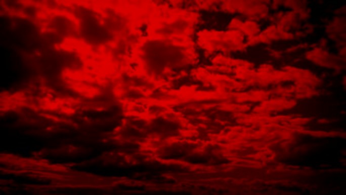 不祥的血红色天空