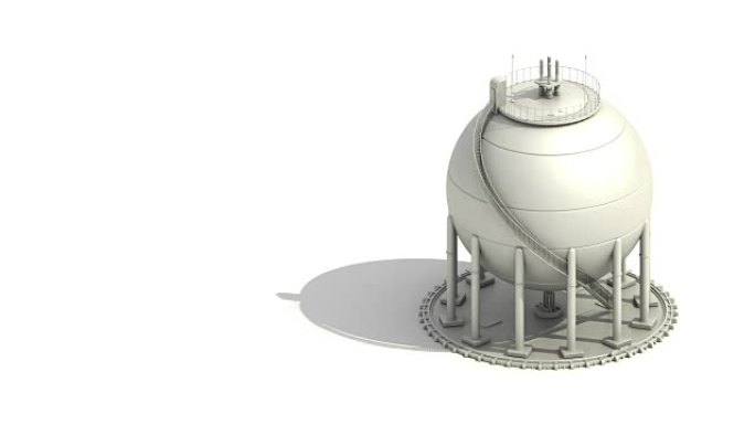 石油化工厂、油罐中的球形储气库。