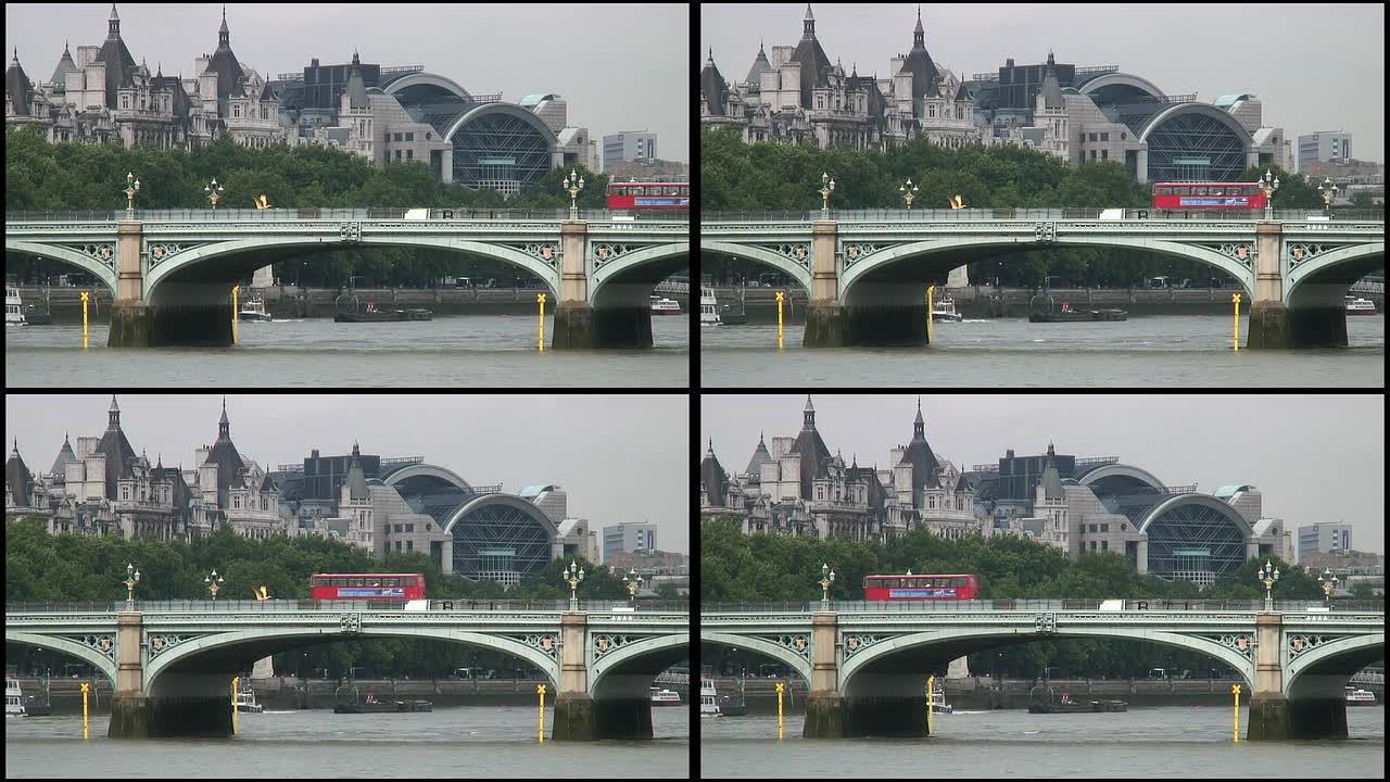 （HD1080i）伦敦西敏寺大桥和查令十字
