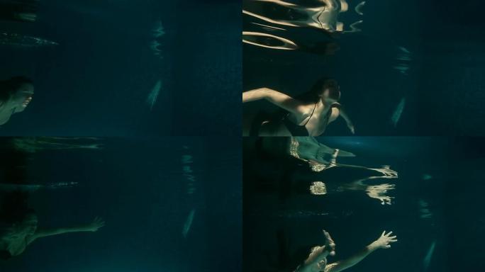 女孩浮出水面女孩浮出水面游泳美女情感性感