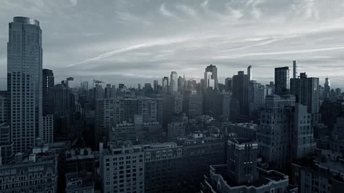 高楼林立的纽约城天际线。美国最大的城市