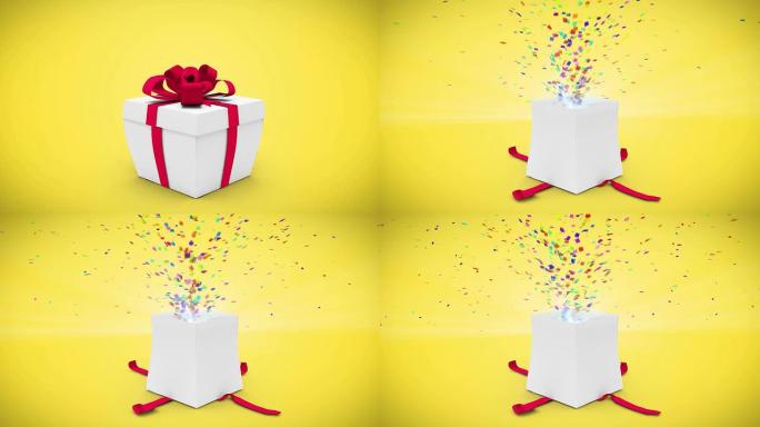 生日礼物爆炸的数字动画