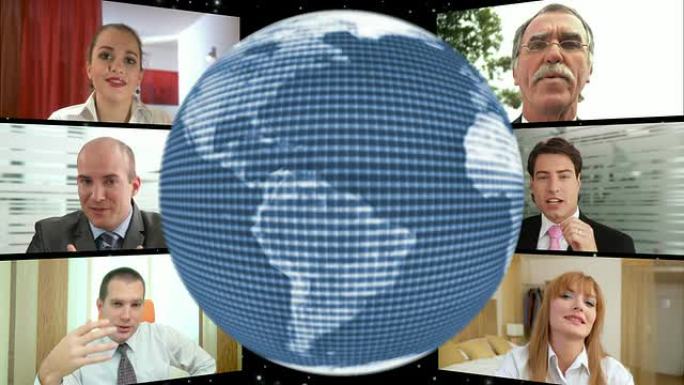 高清循环蒙太奇: 全球视频会议