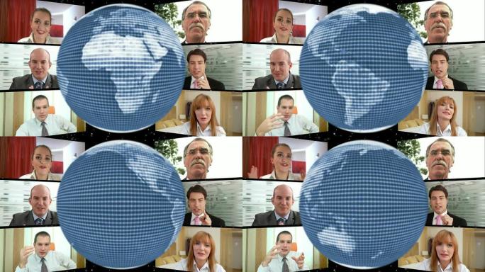 高清循环蒙太奇: 全球视频会议