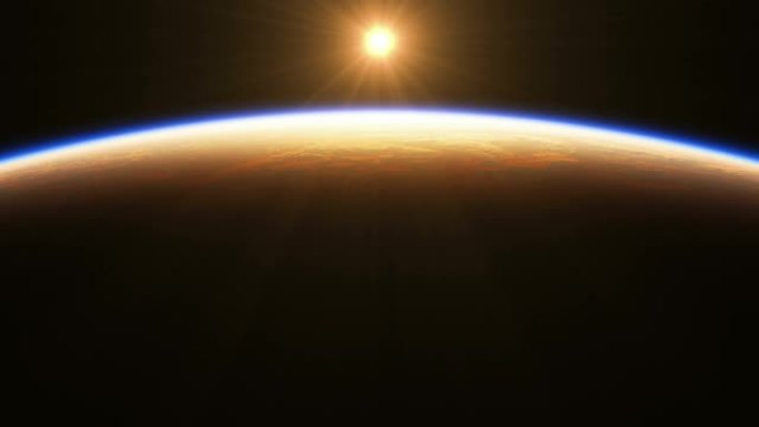 4K.地球上惊人的日出。从太空看地球。