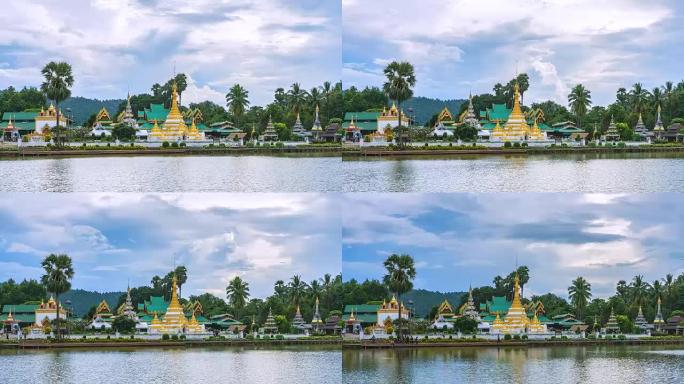 4K, Time Lapse Jong Kham Temple, Mae Hong Son泰国