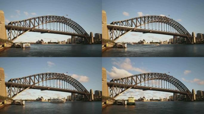 悉尼海港大桥高清延时。澳大利亚