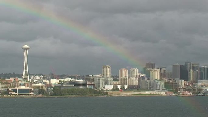 西雅图上空的彩虹