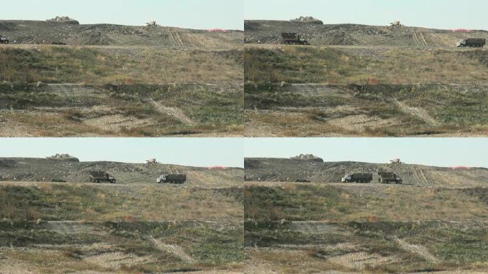 垃圾填埋场倾倒的垃圾