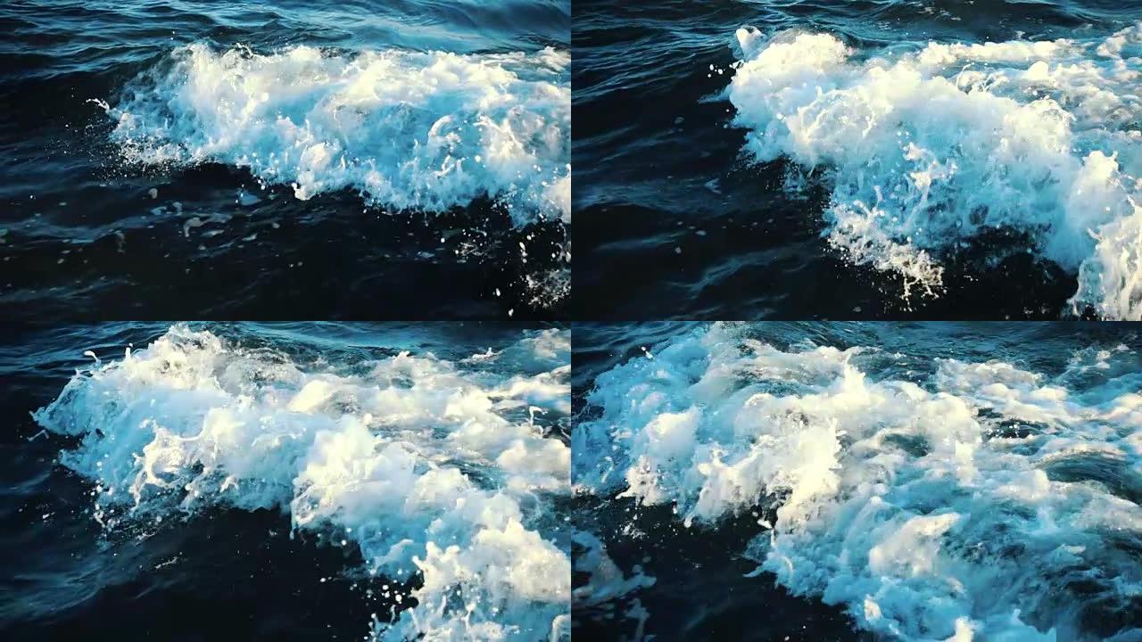 海浪撞击石头