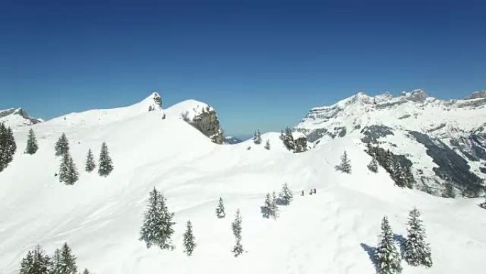 Aerial view of winter resort landscape for winter 